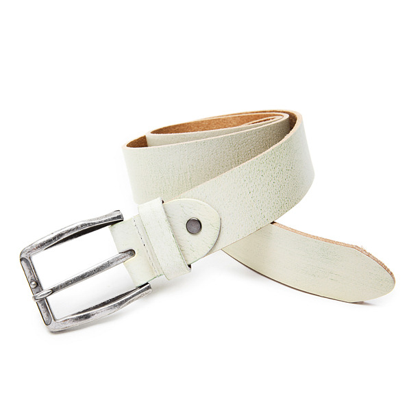 休闲时尚牛皮皮带 白色