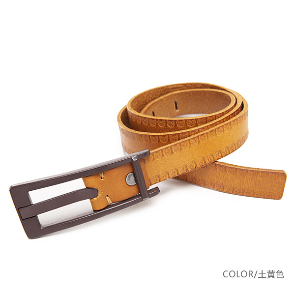 **休闲时尚真皮皮带 土黄色